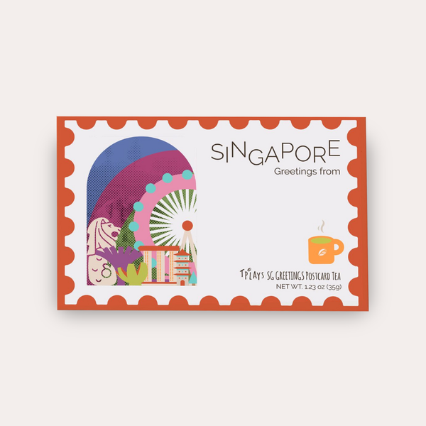 Singapore Greetings Postcard Tea (Stamp Design)