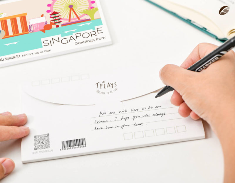 Write your message on the back of the postcard.